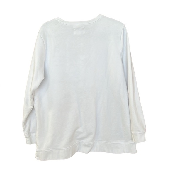 Lands' End White Crew Neck Sweatshirt XL - Picture 4 of 5